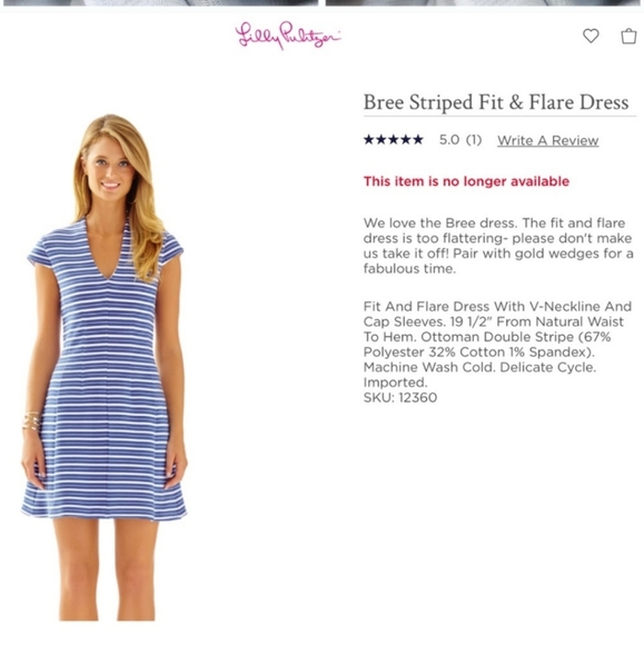 Lilly Pulitzer Bree Fit & Flare Dress ~ L - Picture 2 of 6